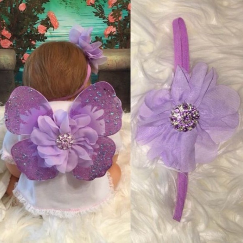 Butterfly Wings, Flower Headband, Props, Costume